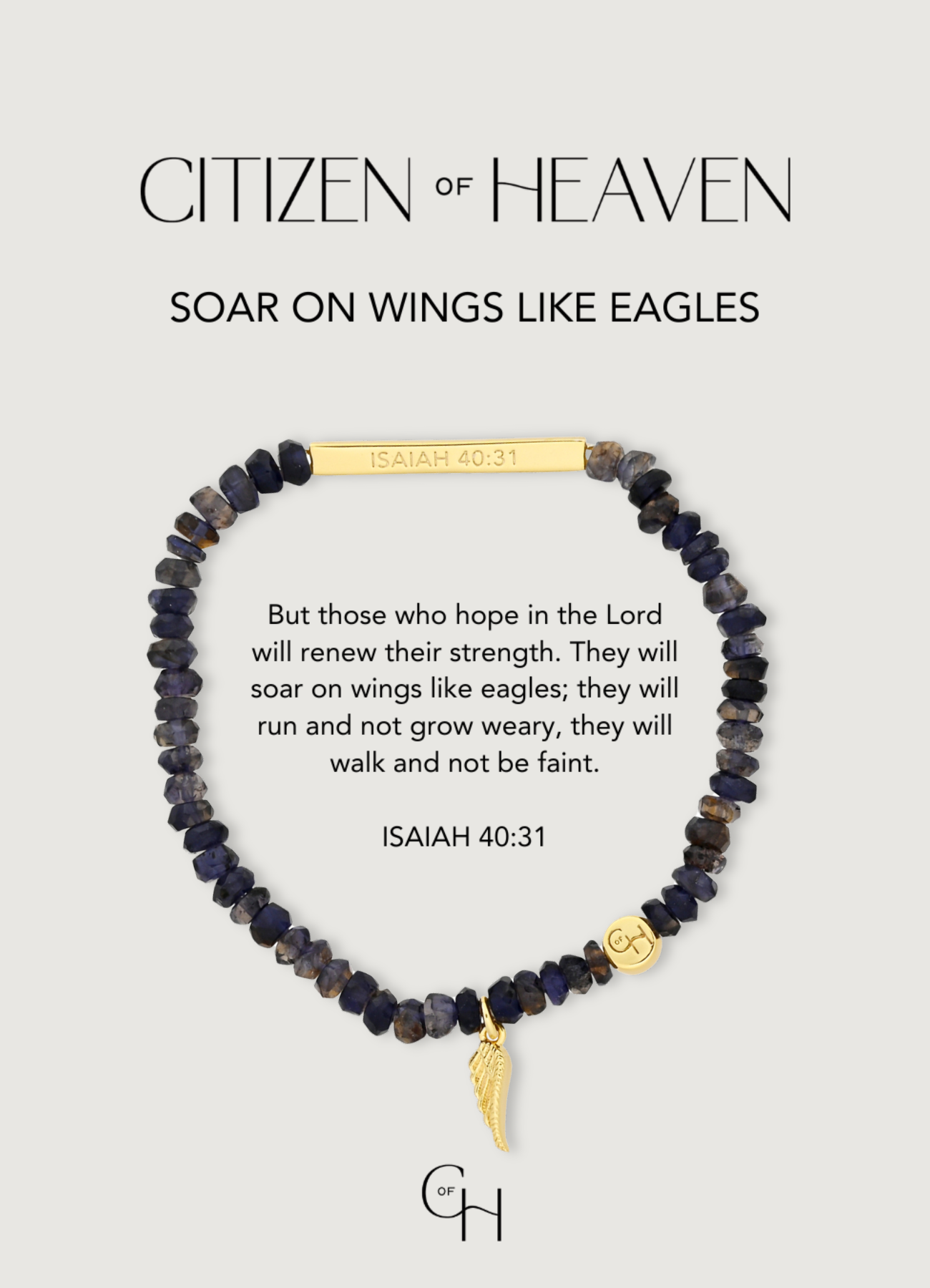 Soar on Wings Like Eagles Scripture Bracelet