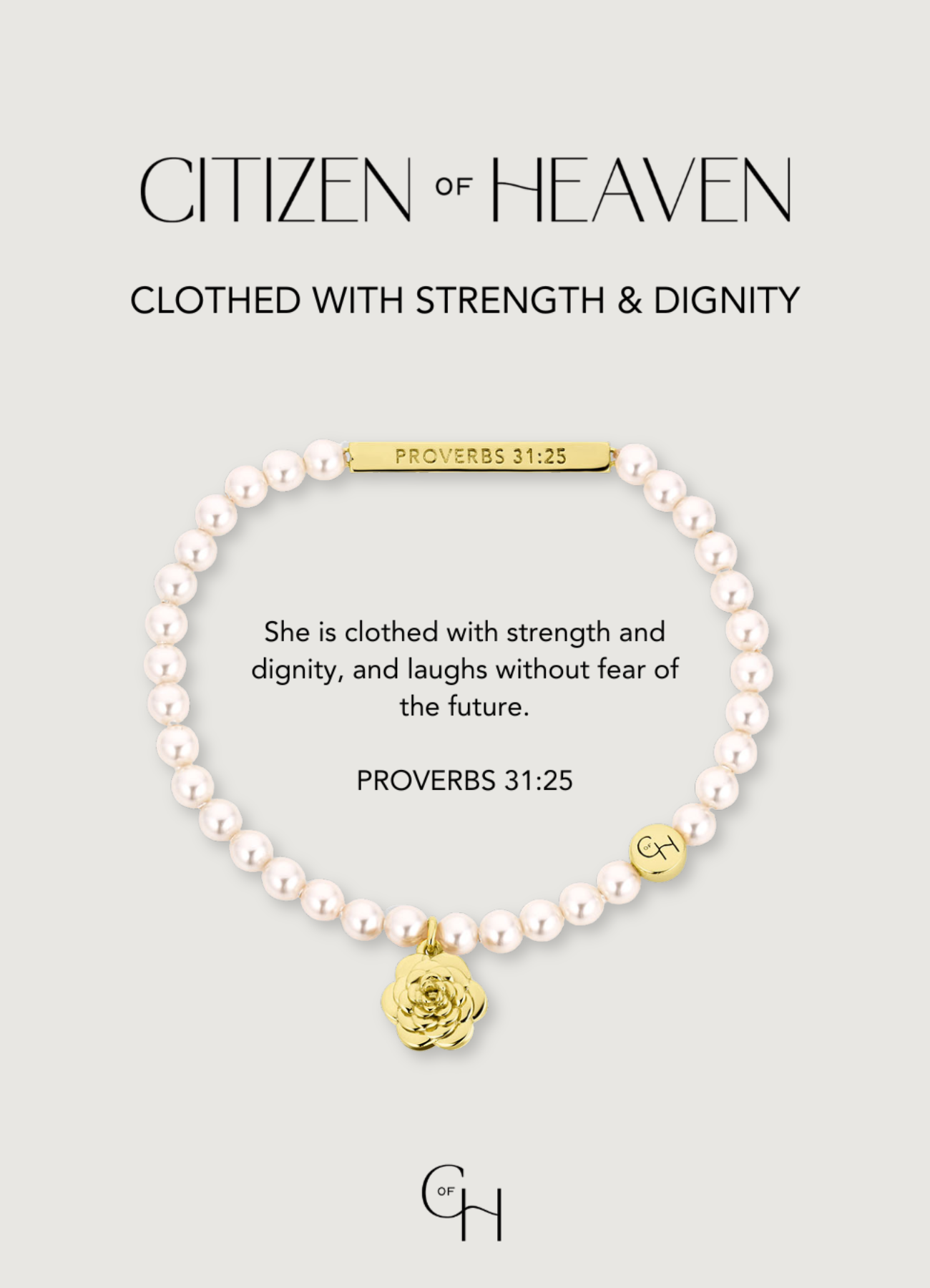 Clothed With Strength and Dignity Scripture Bracelet