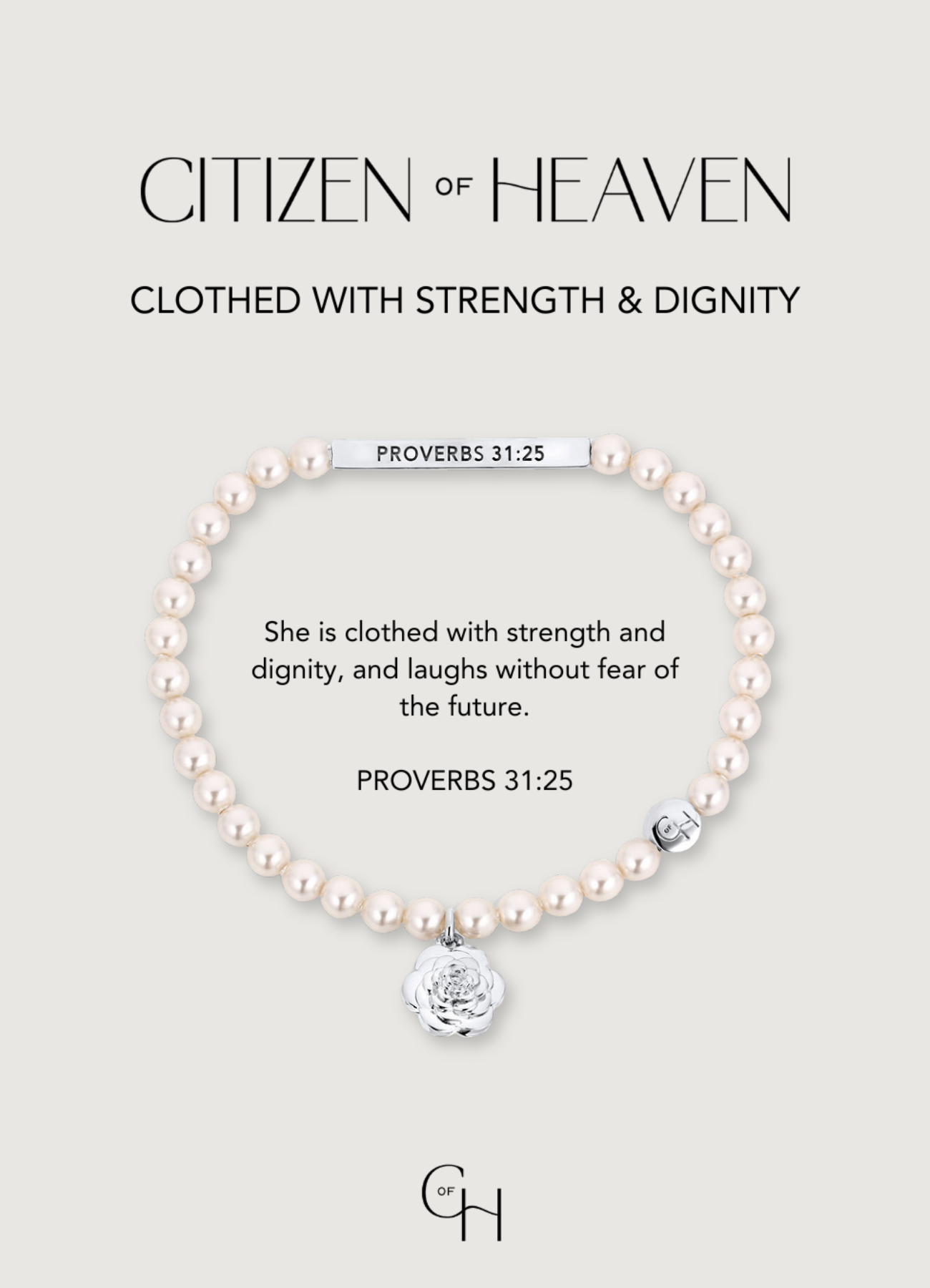 Clothed With Strength and Dignity Scripture Bracelet