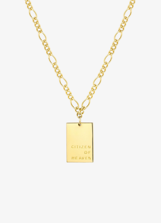 Citizen of Heaven Engraved Tablet Necklace