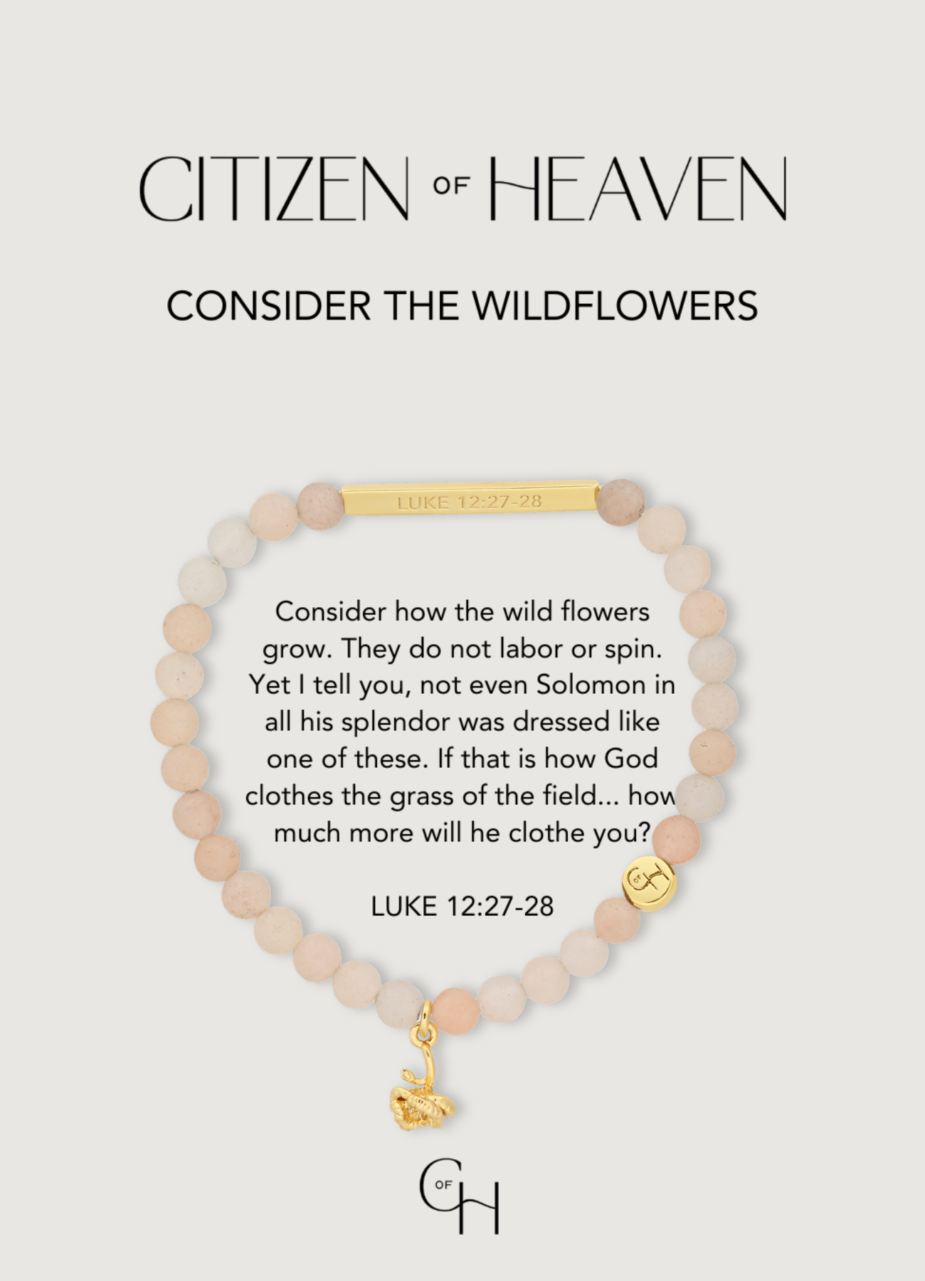 Consider the Wildflowers Scripture Bracelet