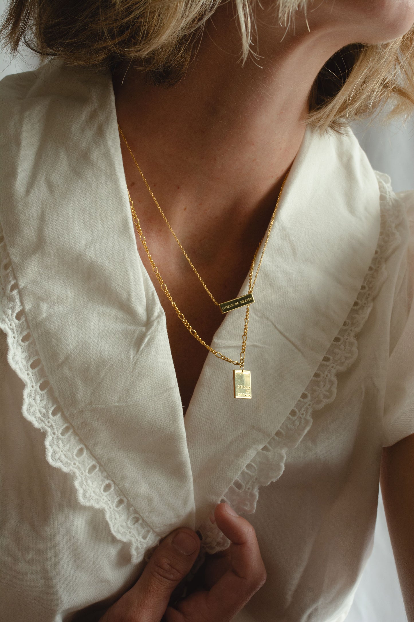 Citizen of Heaven Engraved Tablet Necklace