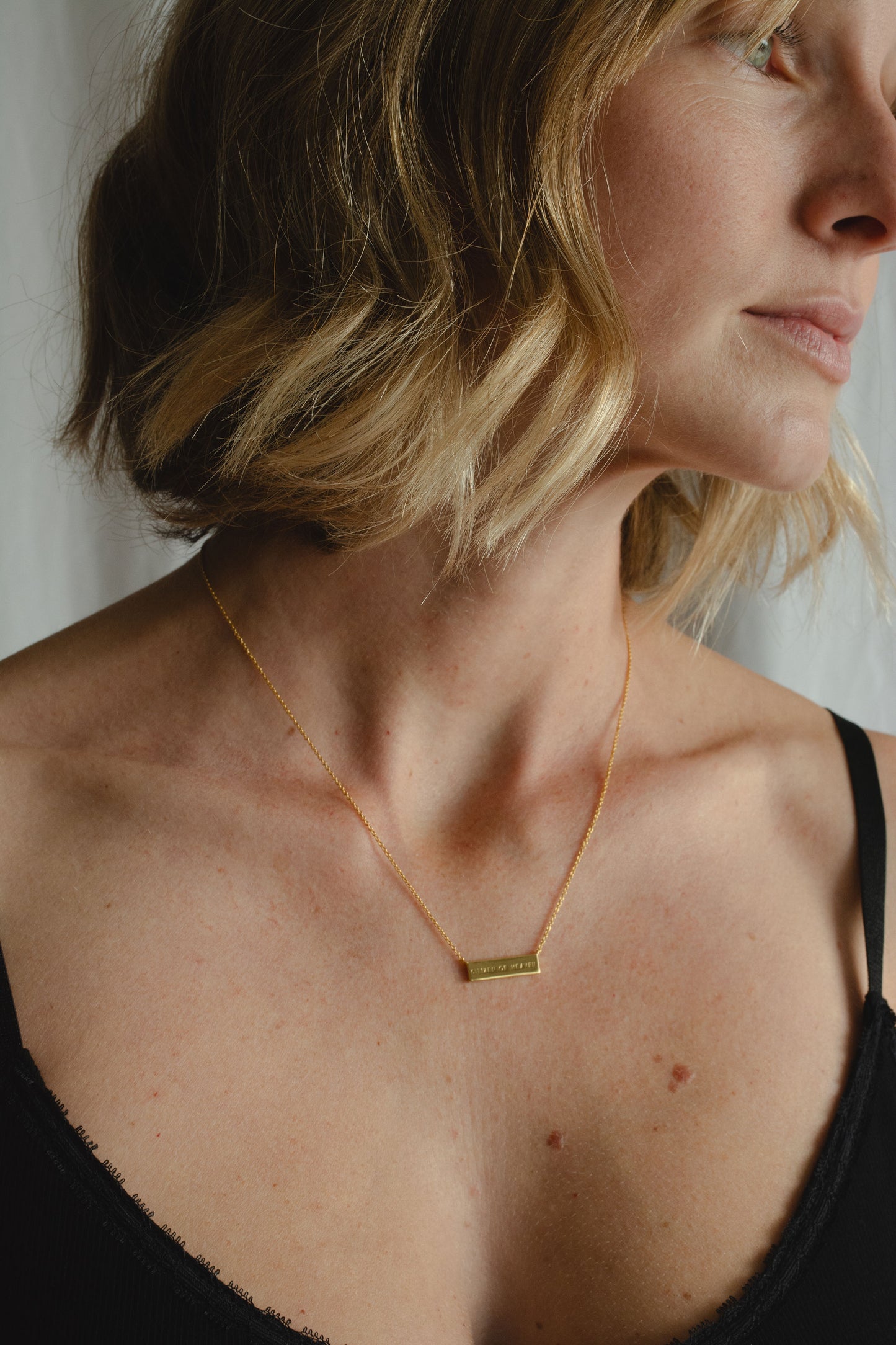 Citizen of Heaven Engraved Bar Necklace