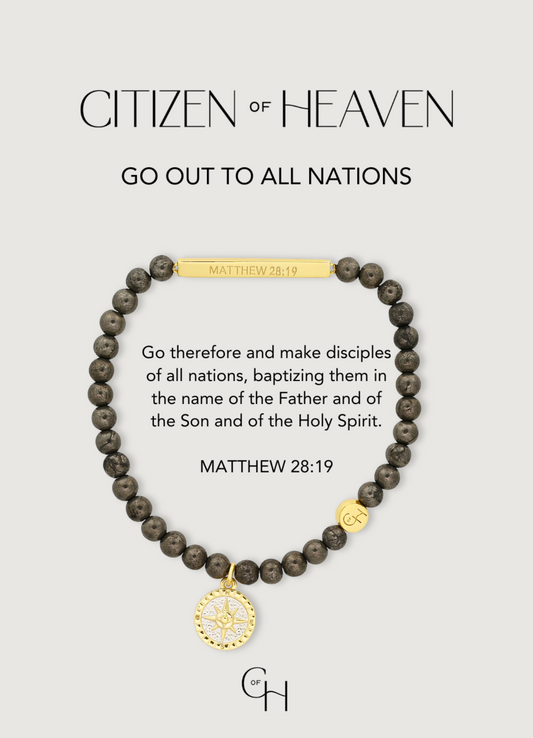 Go Out to All Nations Scripture Bracelet