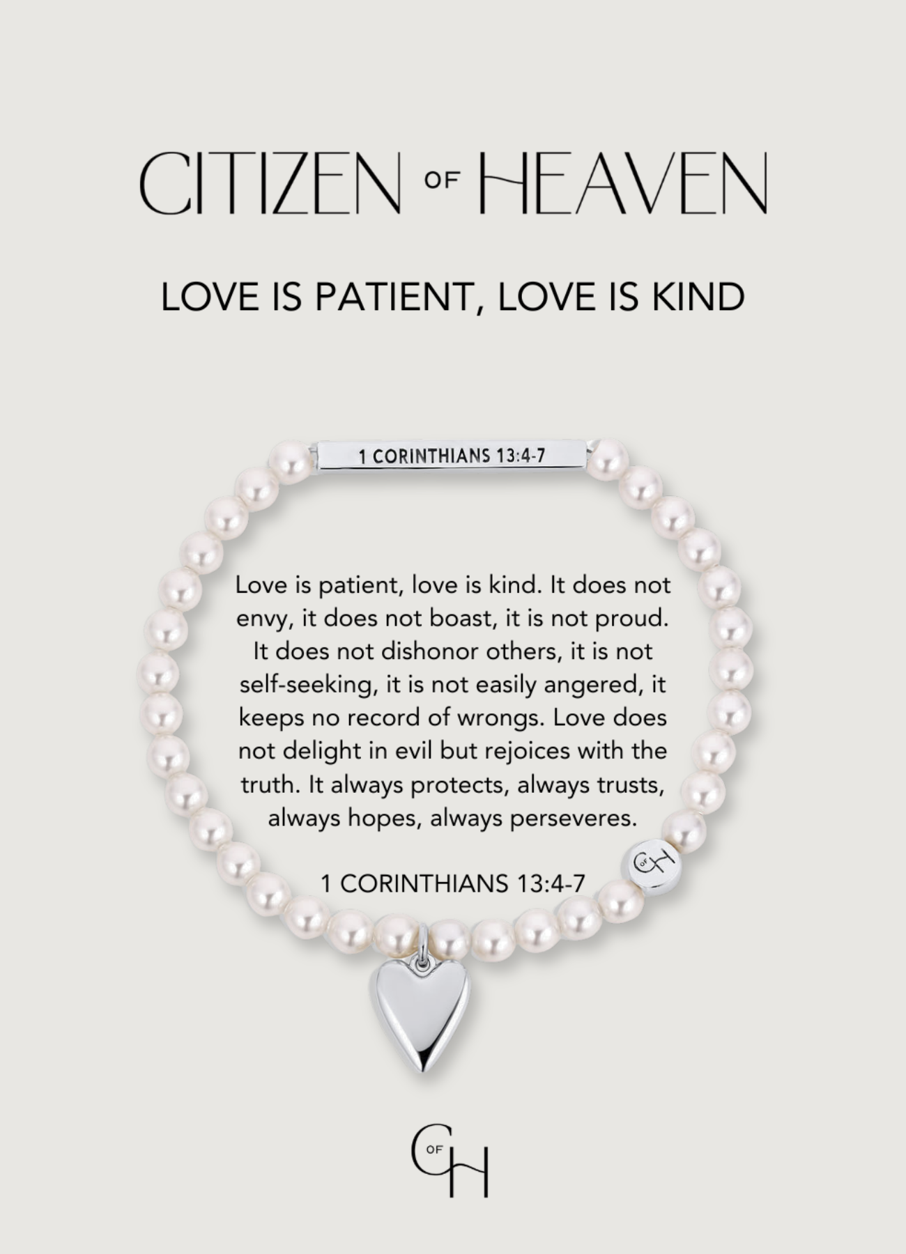 Love is Patient, Love is Kind Scripture Bracelet