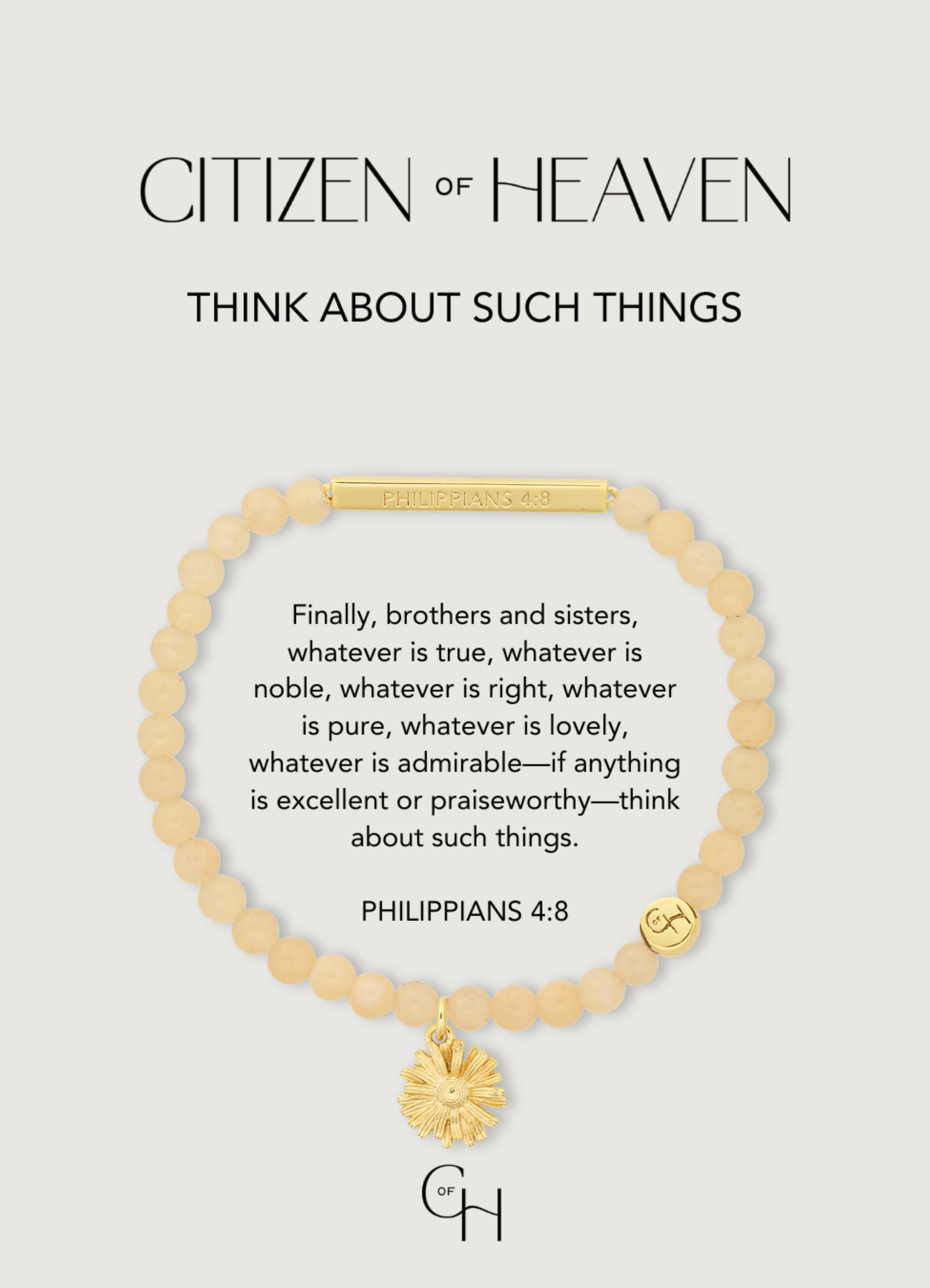 Think About Such Things Scripture Bracelet